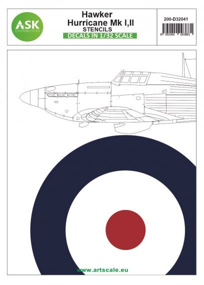1/32 Hawker Hurricane Mk.I, Mk.II stencils