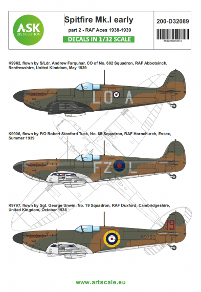 1/32 Supermarine Spitfire Mk.I early part 2 1939 Raf Aces