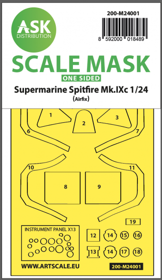 1/24 Supermarine Spitfire Mk.IXc one-sided masks