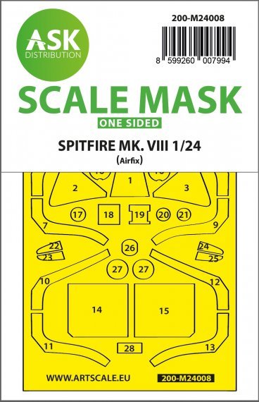 1/24 Supermarine Spitfire Mk.VIII one-sided express mask