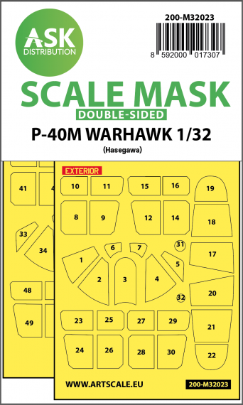 1/32 Curtiss P-40M Warhawk canopy mask express masks