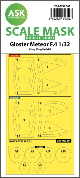 1/32 Gloster Meteor F.4 double-sided mask