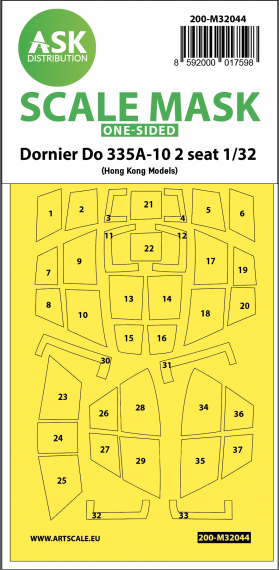 1/32 Dornier Do-335A-10 two seater canopy masks