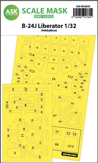 1/32 B-24J Liberator wheel and canopy masks