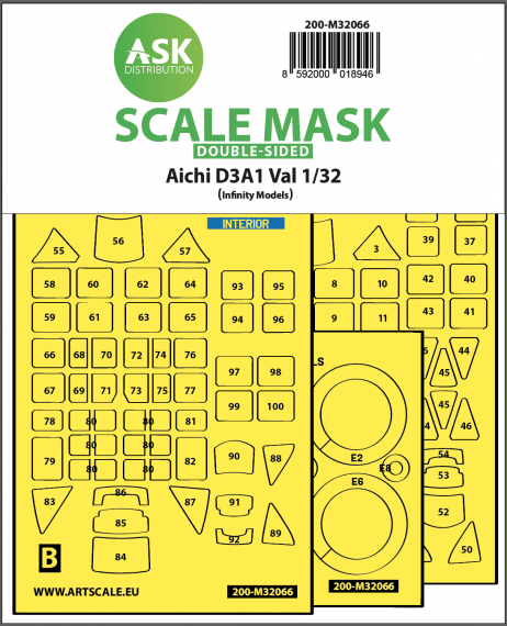 1/32 Aichi D3A1 Val wheel and canopy frame mask double-sided