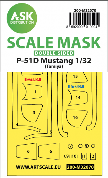 1/32 P-51D Mustang double-sided fit mask