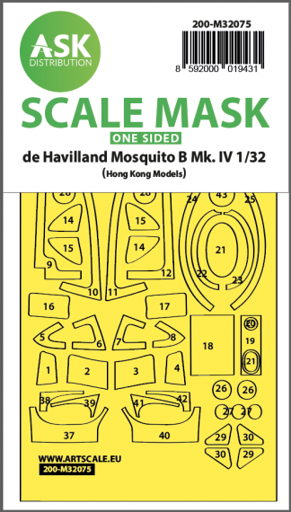 1/32 Mosquito B Mk.IV one-sided fit mask for Hong Kong