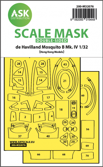 1/32 Mosquito B Mk.IV double-sided fit mask for Hong Kong