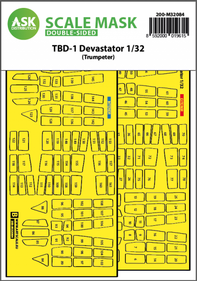 1/32 TBD-1 Devastator double-sided express mask for Trumpeter