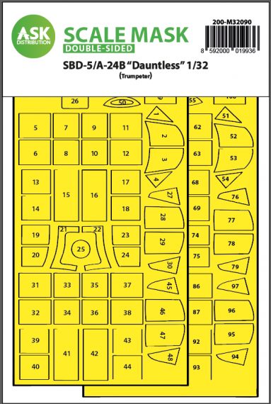 1/32 Douglas SBD-5/A-24B Dauntless paint mask for Trumpeter