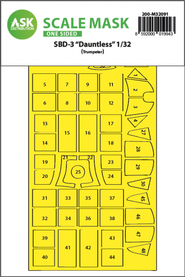 1/32 Douglas SBD-3 Dauntless paint masks for Trumpeter