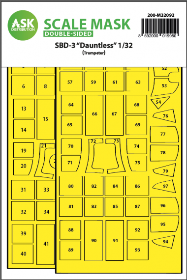 1/32 Douglas Douglas SBD-3 Dauntless paint mask for Trumpeter