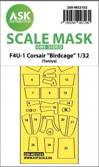 1/32 Vought F4U-1 Corsair Birdcage paint mask