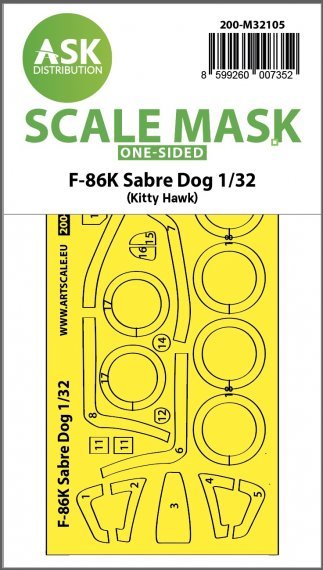 1/32 North-American F-86K Sabre Dog wheels and canopy mask