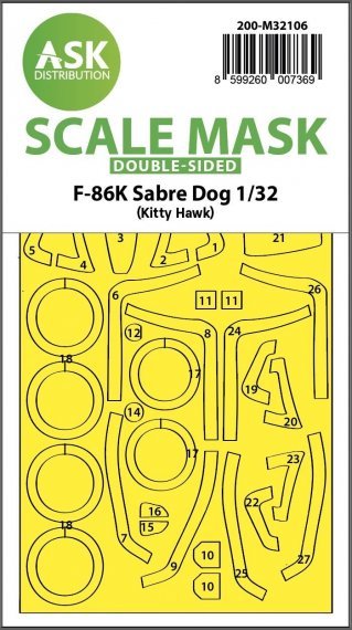 1/32 North-American F-86K Sabre Dog double-sided mask