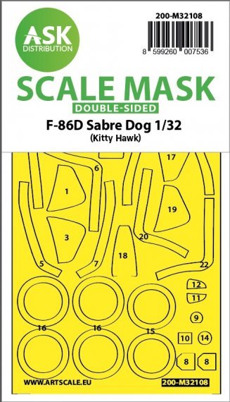1/32 North-American F-86D Sabre Dog double-sided mask
