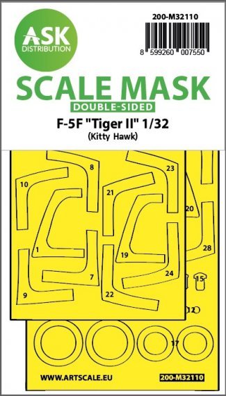 1/32 Northrop F-5F Tiger II double-sided express fit mask