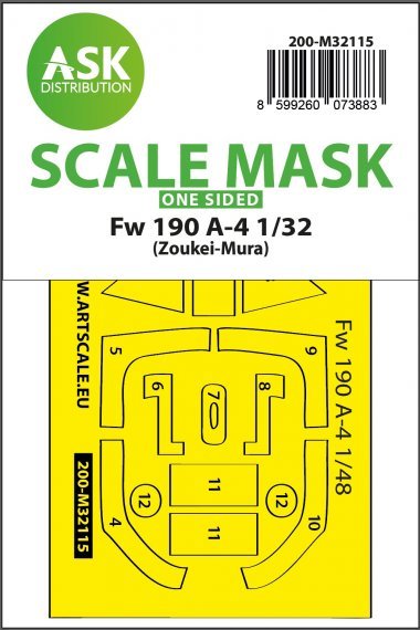 1/32 Focke-Wulf Fw-190A-4 Single-sided Mask for Zoukei-Mura