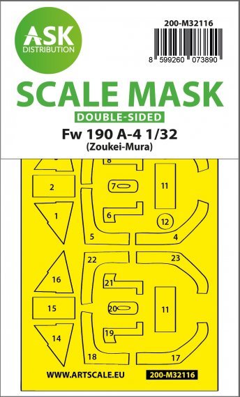 1/32 Focke-Wulf Fw-190A-4 Double-sided Mask for Zoukei-Mura