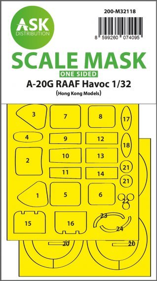 1/32 A-20G Raaf Havoc mask outside for HK Models