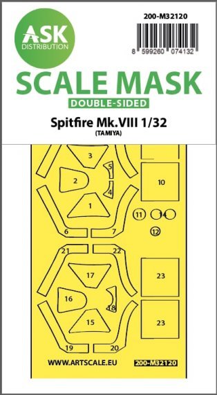 1/32 Supermarine Spitfire Mk.VIII masks inside & outside for Tam