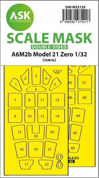 1/32 Mitsubishi A6M2b Type 21 Zero masks for Tamiya