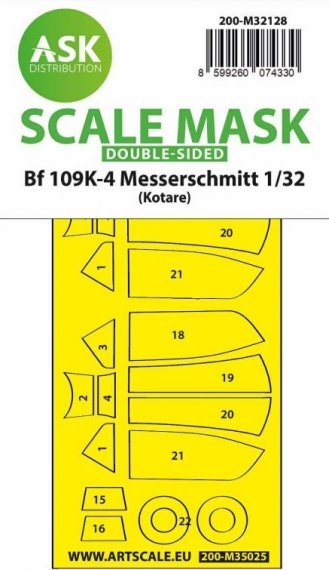 1/32 Messerschmitt Bf-109K-4 wheels and canopy masks