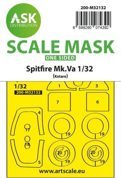 1/32 Supermarine Spitfire Mk.Va single-sided fit express mask