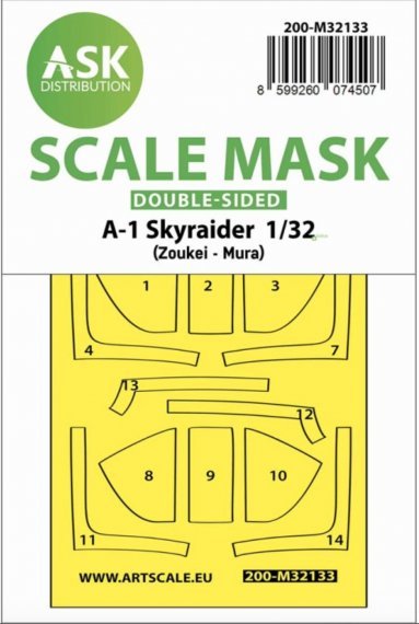 Art Scale Mascherine Canopy Douglas A-1 Skyraider 1/32