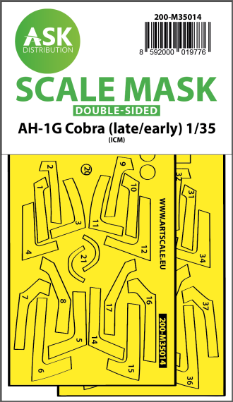 1/35 AH-1G Cobra early/late in and outside paint mask for ICM