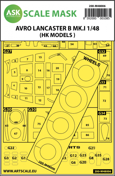 1/48 Avro Lancaster B.I wheels and canopy masks