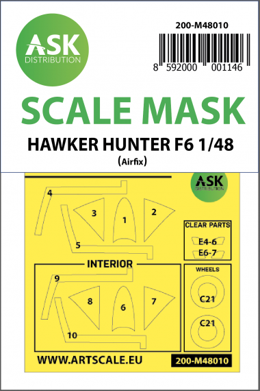 1/48 Hawker Hunter F.6 wheels and canopy masks