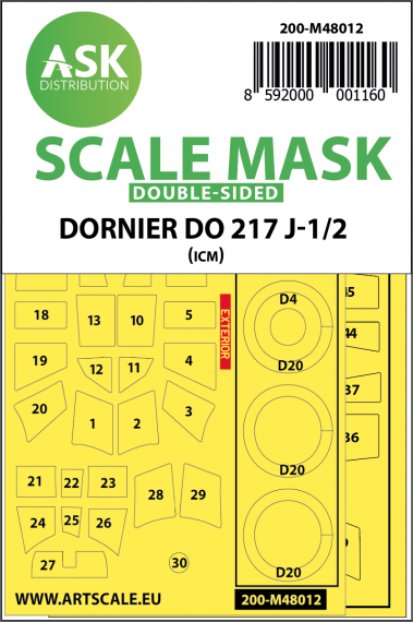 1/48 Dornier Do-217J-1/2 wheels and canopy masks