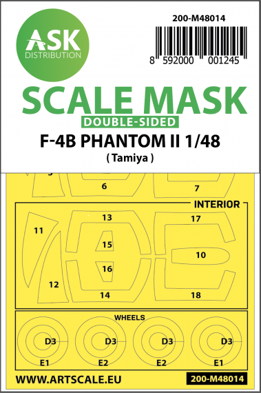 1/48 McDonnell F-4B Phantom wheels and canopy masks
