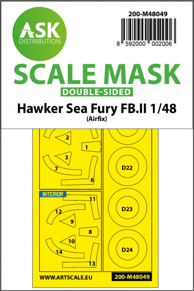 1/48 Hawker Sea Fury FB.II wheels and canopy masks