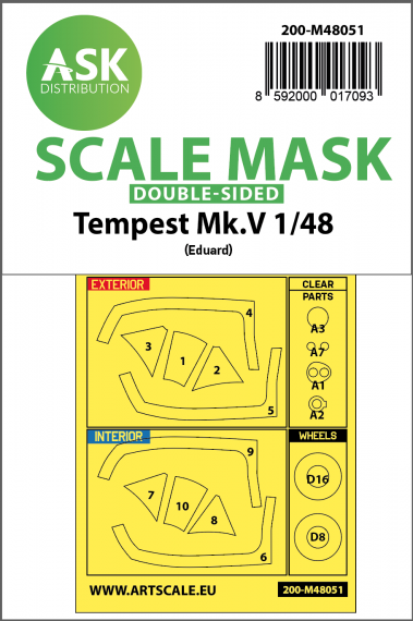 1/48 Hawker Tempest Mk.V double-sided express mask