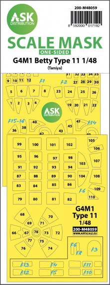 1/48 Mitsubishi G4M1 Betty Type 11 single-sided express mask