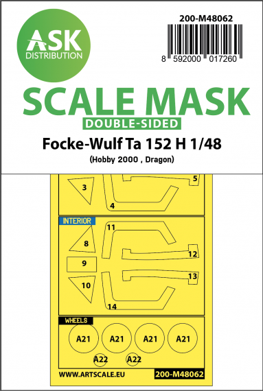 1/48 Focke-Wulf Ta-152H double-sided express mask
