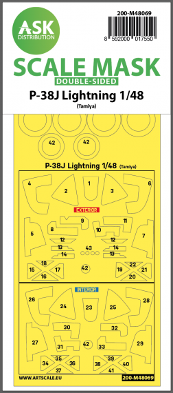 1/48 Lockheed P-38J Lightning double-sided mask