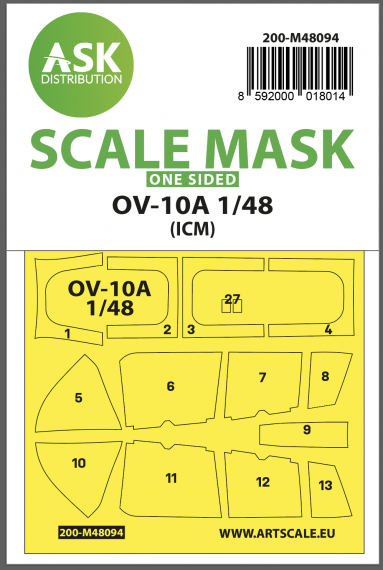 1/48 OV-10 Bronco canopy paint mask outside only