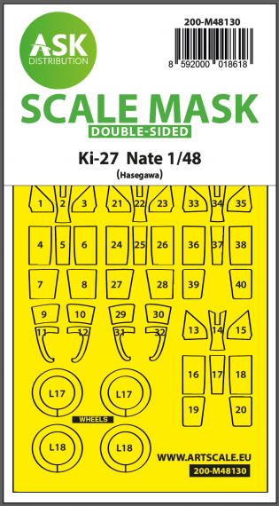 1/48 Nakajima Ki-27 Nate double-sided self adhesive masks