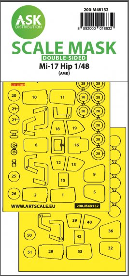 1/48 Mil Mi-17 Hip double-sided self adhesive masks