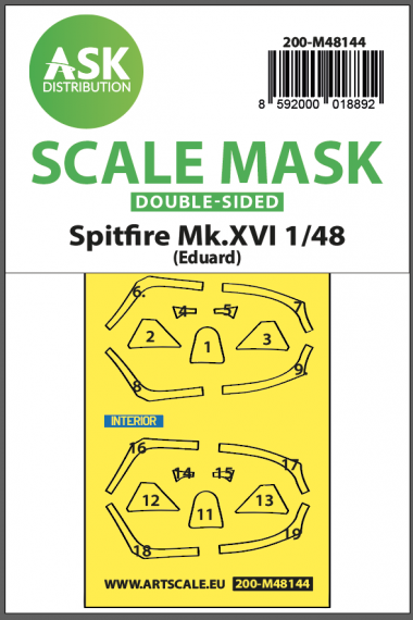 1/48 Supermarine Spitfire Mk.XVI one-sided express fit mask