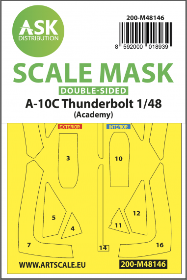 1/48 Fairchild Fairchild A-10C Thunderbolt double-sided mask