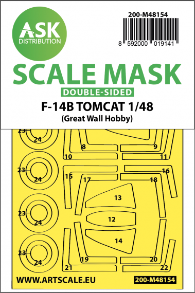 1/48 Grumman F-14B Tomcat double-sided express fit mask for GWH
