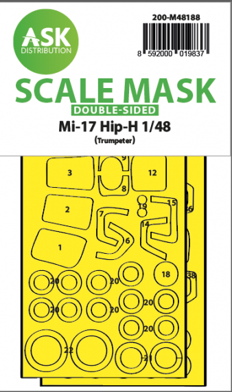 1/48 Mil Mi-17 Hip-H double-sided mask for Trumpeter