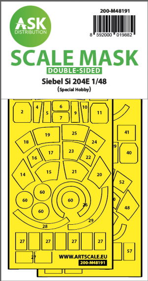 1/48 Siebel Si-204E double-sided self adhesive masks