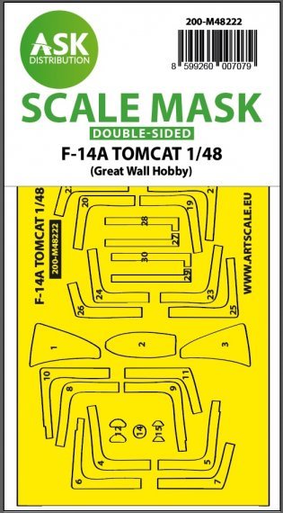 1/48 Grumman F-14A Tomcat canopy inside and outside for GWH