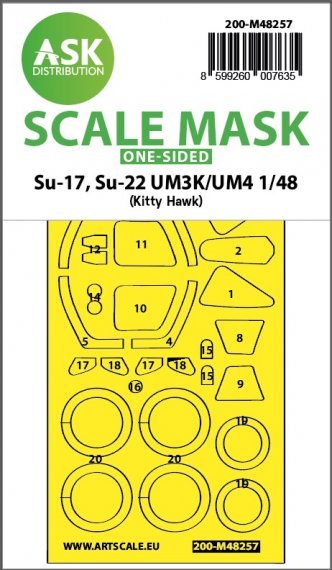 1/48 Su-17, Su-22 UM3K/UM4 one-sided mask for Kitty Hawk