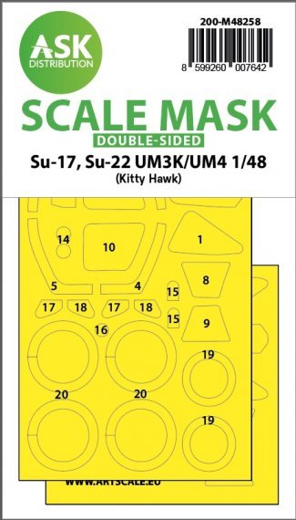 1/48 Sukhoi Su-17, Su-22 UM3K/UM4 double-sided mask